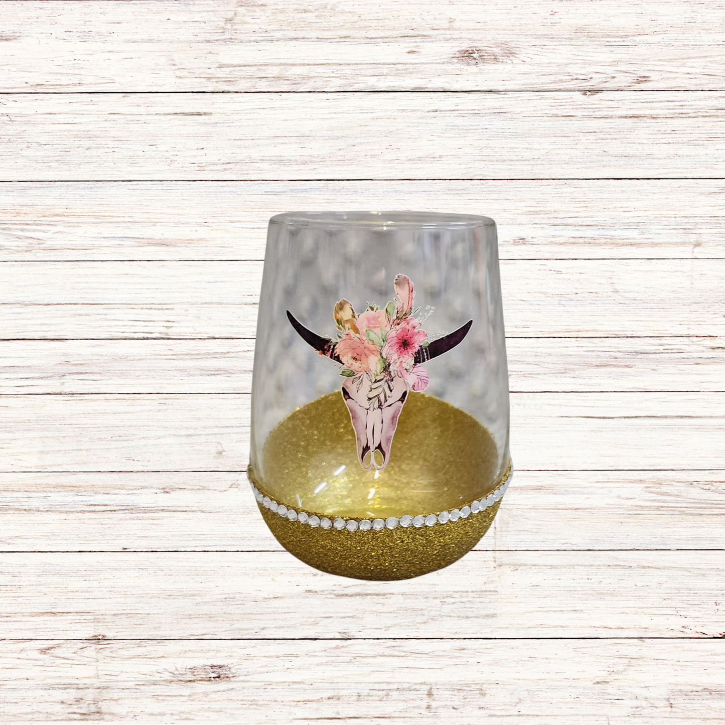 Glittered Wine Glass