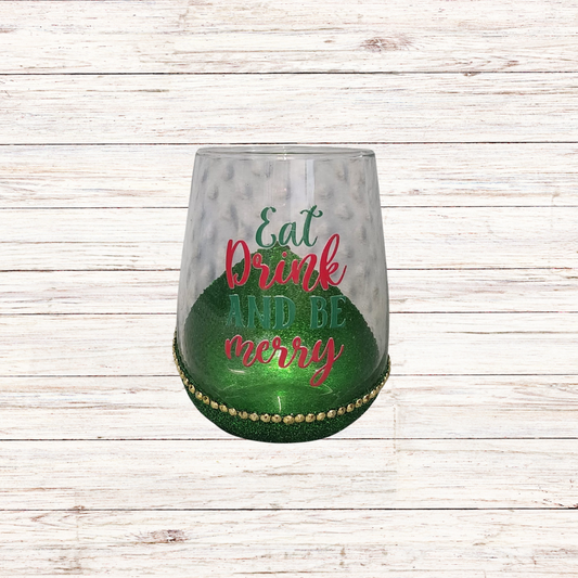 Glittered Wine Glass