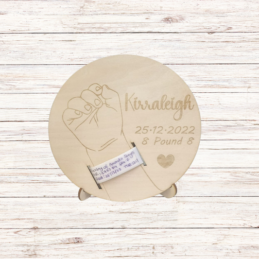 Baby Hospital Bracelet Keepsake Stand